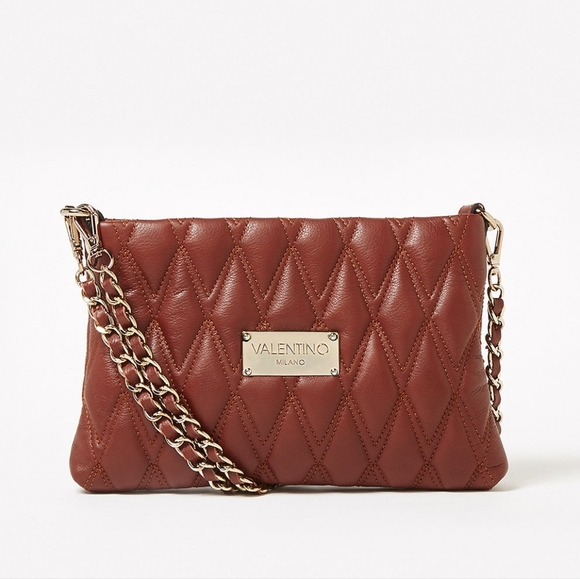 Valentino Vanille Red Quilted Chain Shoulder Bag - Picture 14 of 14